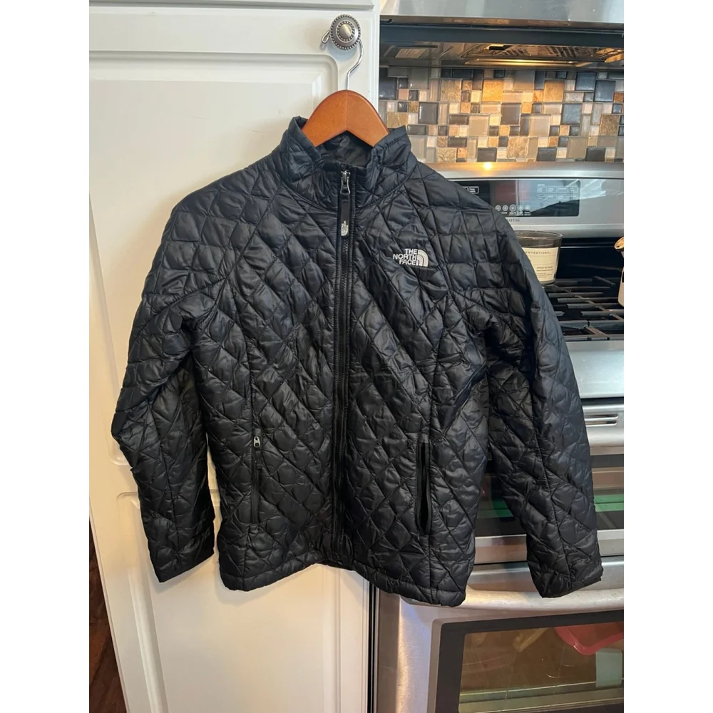 THE NORTH FACE THERMOBALL Black INSULATED Quilted Zip JACKET Puffer